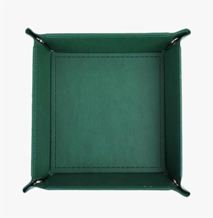siduater Valet Tray Desktop Storage Organizer – Vegan Leather Catchall Tray Bedside Vanity Tray Nightstand Caddy Holder for Remote Controller, Watch, Keys, Phone, Wallet, Coin, Jewelry, Midnight Green