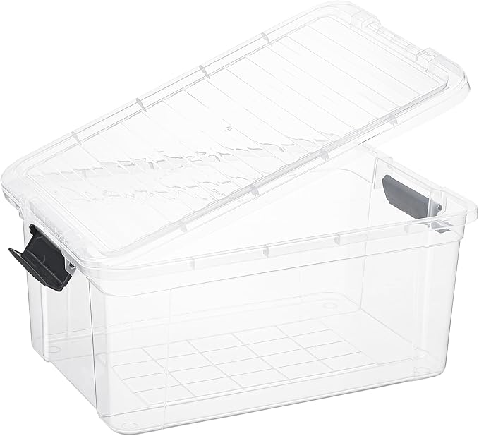 Superio Clear Storage Box with Lid, 21 Quart Plastic Container Bins for Organizing, Stackable Crates, BPA Free, Non Toxic, Odor Free, Organizers for Home, Office, School, and Dorm