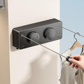Retractable Clothesline Indoor, Non-Sagging Twin Clothes Line Retracting Outdoor Heavy Duty Clothes Drying Laundry Line Wall Mounted Stainless Steel Double Line-13.8 ft(Black)