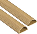 D-Line Half Round Cord Hider, Patented Cable Cover, Hide TV Wall Mount Wires, Raceway for Cords, Decorative Wire Covers, Paintable, Adhesive - 2X 1.18in W x 0.59in H x 39in L - Wood-Effect