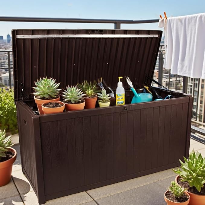 Large Outdoor Storage Box - Outside Storage Box Container Waterproof for Furniture Outdoor Cushions Garden Tools