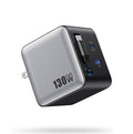 130W USB C Wall Charger,GaN III 3-Port Fast Charging Station,PD QC Foldable Charger Block Portable 65W USB C Laptop Adapter for MacBook Pro/Air,iPad Pro,Galaxy S23,Dell XPS,iPhone 16