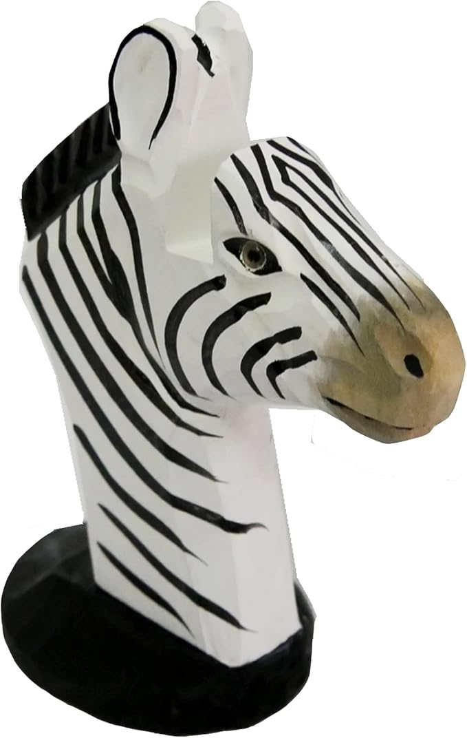 Red Dollar Handmade Wood Carved Animal Eyeglass Holder, Sunglasses Display Stand, Nightstand Home Office Desk Decor, Christmas Holiday New Year Business Gift for Men Women Adults (Zebra)