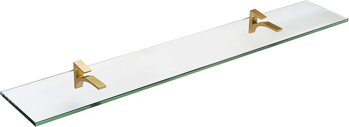 Spancraft Glass C-4.75x24-Brushed Bronze Cardinal Glass Shelf, Brushed Bronze, 4.75" x 24"