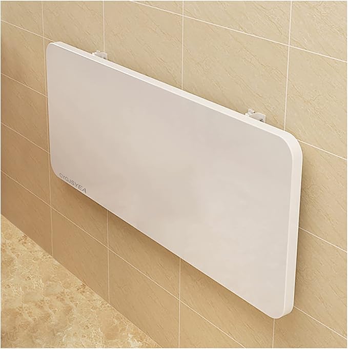 Wall Mounted Folding Table,White Floating Desk for Small Spaces,Stainless Steel Bracket Laundry Folding Table,Wall Folding Desk,Home Bars and Dining Establishments(100x50cm/39.4"×19.7")