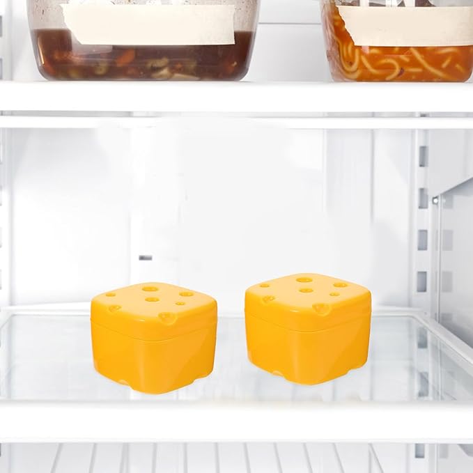 2pcs Cheese Storage Containers with Sealing Lid Abs Fridge Boxes for Sliced Cheese and Butter Household Crisper Bins for Freshness Preservation and Kitchen Organization