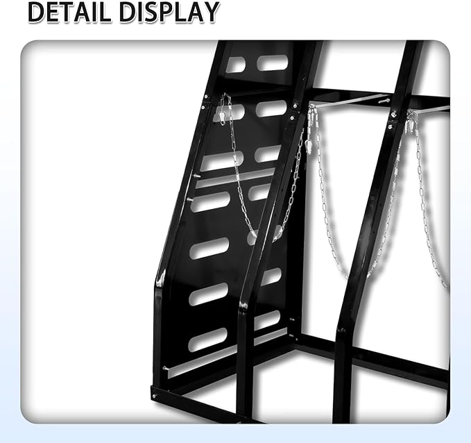 Steel Vertical Long Parts Storage Rack, Lumber Storage Rack 1500 LBS Capacity, Heavy Duty Standing Bar Rack with Safety Chain for Garage Workshop Factory, 4 Bays, Black,