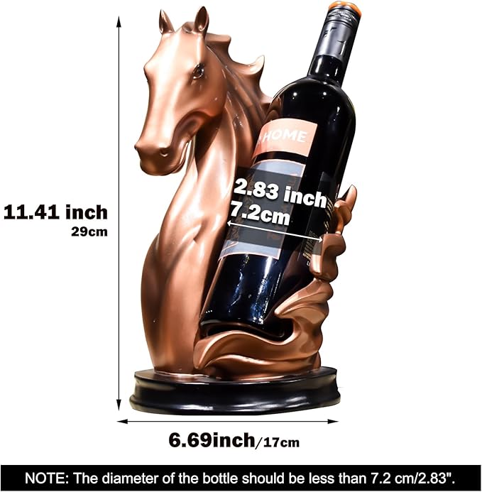 Wine Bottle Holder Wine Racks Tabletop Horse Statue as Home Kitchen Wine Cellar Decorative Storage Organizer, Whimsical Decor Horse Decor Horse Wine Lovers Gifts for Women (Bronze)