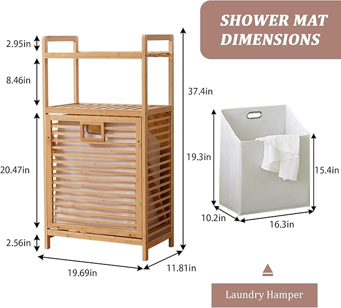 Laundry Hamper with 2-Tier Shelves & Tilt Out Basket, Laundry Baskets Organizer Hampers Bathroom Storage Shelf for Laundry Room, Bathroom, Nursery, Bedroom, Guest Room, Closet (2 Tier - Large)