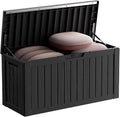 80 Gallon Waterproof Resin Deck Box, UV Resistant Outdoor Storage for Garden, Patio, Porch, Delivery, Black