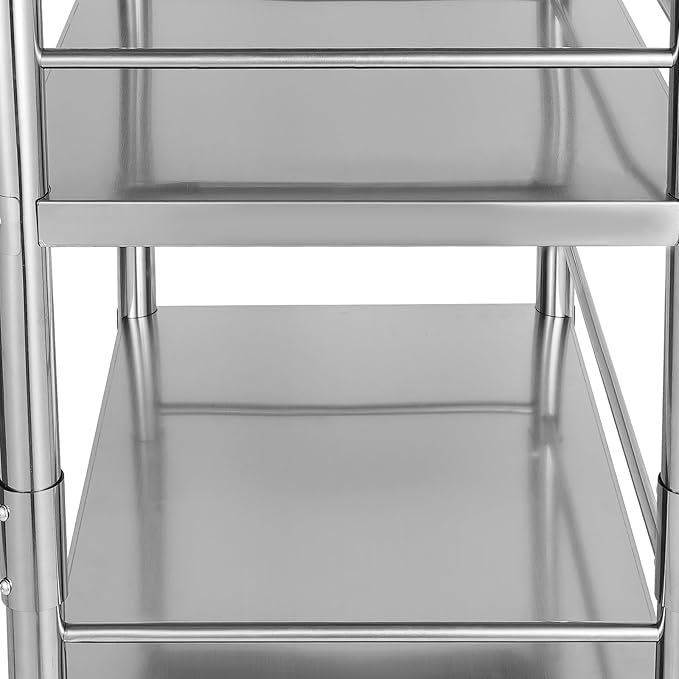 Storage Shelves, 4-Tier Wire Storage Shelves with Fall Protection Guardrail, UltraDurable Heavy Duty Steel Wire Rack Storage for Home & Garage Shelving