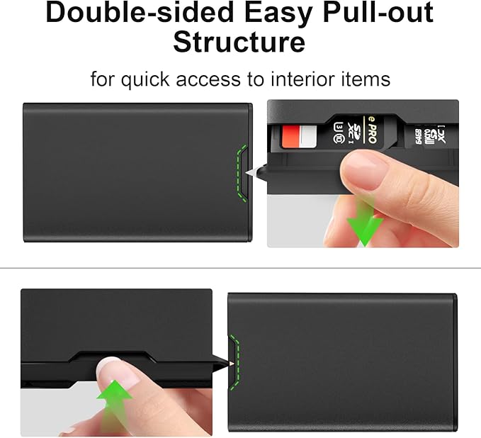 BUDI Pop-up Design Memory Card Case Crush & Shockproof Memory Card Wallet for Micro SD SDXC SDHC TF Cards and 6 SD Cards/Micro SDHC/Micro SDXC TF Card Holder Organizer,Case Storage (mini case)