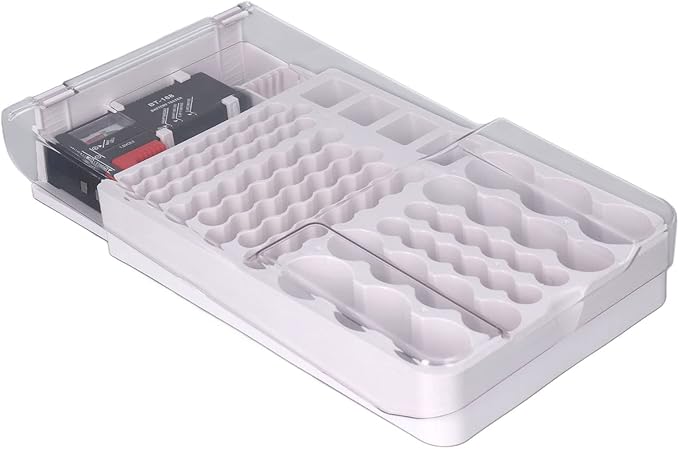 Battery Organizer Storage Box, with Capacity Test Instrument Soft Padding Battery Storage Case Holder