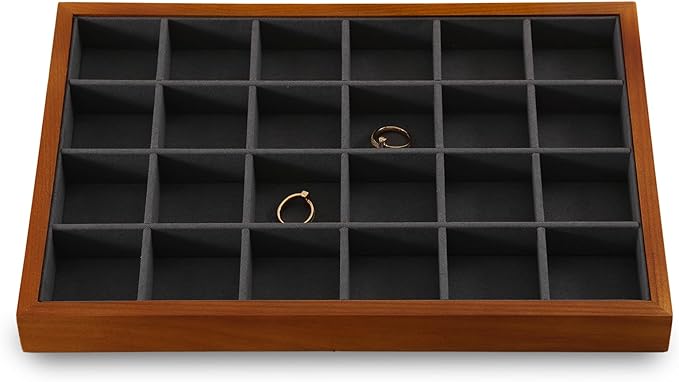 Earring Storage Tray, Wood Jewelry Organizer Tray,Black Stackable Jewelry Trays,Premium Wood Earring Display
