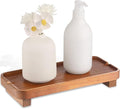 Wood Riser Small Decorative Tray Sink Soap Dish, Vanity Tray Pedestal Stand 10 * 4.5 inches (Light Brown)