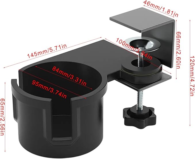 Upgraded 180 Degree Rotating Desk Clamp Organiser Cup Holder for Office and Gaming Table Coffee Mug Storage Rack