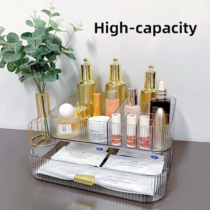 Makeup Organizer with Drawers Stackable Skincare Cosmetic Makeup organization for vanit Bathroom Desk Countertop