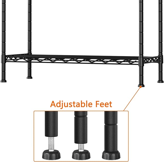 3-Shelf Adjustable Heavy Duty Storage Shelves,36" Wx14 Dx35.8 H Metal Organizer Wire Rack for Laundry Bathroom Kitchen Pantry Closet Garage Shelving Black