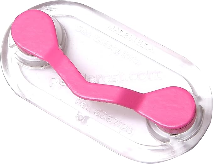 Readerest Magnetic Eyeglass Holder for Women, Clip for Reading Glasses, Sunglasses, Nurse ID Badges, Glasses Accessory, Eyewear Holder, USA Made (Pink)