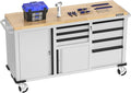 WORKPRO 62" Rolling Tool Chest, Heavy Duty Mobile Tool Storage Cabinet with 7-Drawer & 2-Door, Power Strip, Locking System, 1000 LBS Capacity Rolling Cabinet for Garage, Kitchen & Warehouse