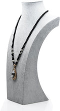 Oirlv Velvet 3-Dimensional Jewelry Stand Necklace Pendant Chain Jewelry Bust Display Holder (H13.39)