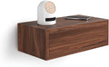 Mobili Fiver, Riccardo Floating nightstand, Walnut, 17.7" x 9.8" x 6.1 ", Melamine-Finished, Modern Bedside Table, End Table, Italian Furniture