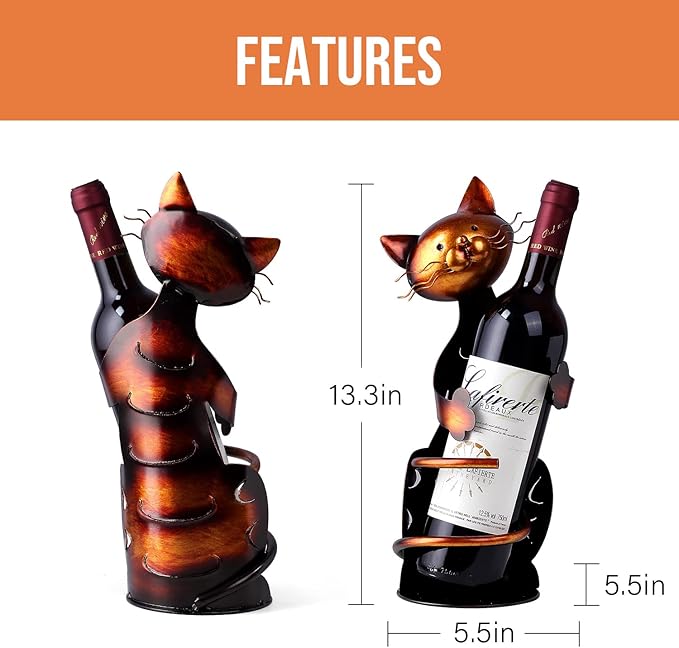 Cat Decor Wine Holder Wine Rack Wine Bottle Holder Wine Cat,Gift for Halloween and Christmas,Cat Gifts for Cat Lovers………