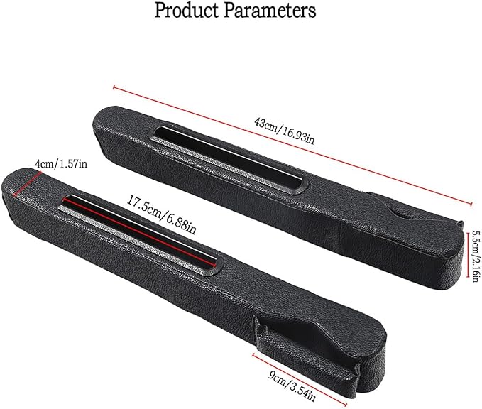 DEEYOTA 2 Pack Car Seat Gap Filler Organizer for Driver Side and Passenger Side Auto Center Console Side Filler Filler for Car Front Seat (Black 2 pcs)