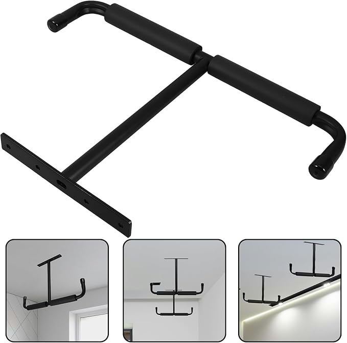 Ceiling Mounted Hanging Display Rack for Garage Shaped Hooks Multifunctional Fishing Rod Holder and Bicycle Storage Space-saving Heavy Duty Organizer for Tools and Equipment