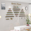 Wall Mounted Shelf Nail Polish Bottle Display Rack, Triangular Essential Oil Perfume Storage Rack, Multifunctional Hanging Salon/Beauty/Nail Shop Organizer Perfume Holder(Size:6,Color:White)