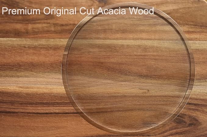 10" Acacia Wood Lazy Susan Organizer Kitchen Turntable for Cabinet Pantry Table Organization,2 Pack