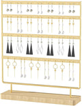 Earring Holder Organizer,Pierced Large Earrings Display Stand For Selling,Small Stud Earring Organizer Rack,Hoop Earring Storage Hanger Tree (Golden, 4 tier)