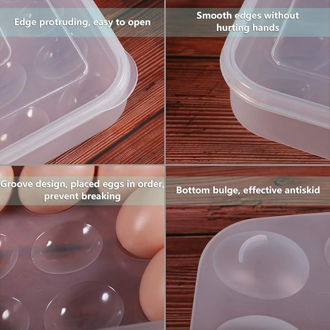 77L Deviled Egg Containers with Lid, (Set of 2), Plastic Deviled Egg Carrier Tray for 60 Eggs, Clear Storage Egg Holder for Refrigerator, Fridge Stackable Countertop Portable Egg Dispenser