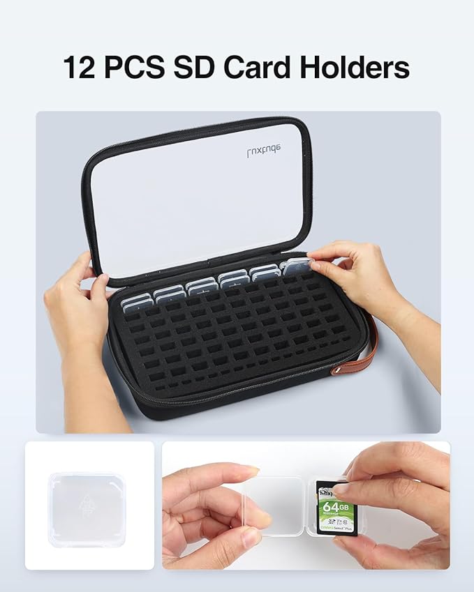 Luxtude Clear Flash Drive Case with Labels, Hard USB Case Organizer with Lock, USB Storage Box Holds 76 Drives & 12 SD Cards, Thumb Storage Holder, Flash Drives Holder for Samsung & Sandisk