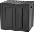 35 Gallon Deck Box, Resin Outdoor Indoor Waterproof Storage Box, Lockable Storage Box With Handle for Patio Furniture - Garden Tools - Swimming Pool Tools UV-Resistant, (Black)