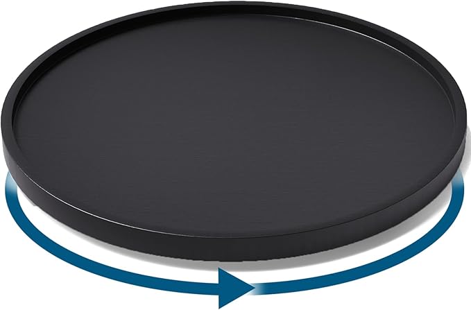Lazy Susan Organizer for Kitchen,Bamboo Turntable for Cabinet,Pantry,Vanity,Large（Black）