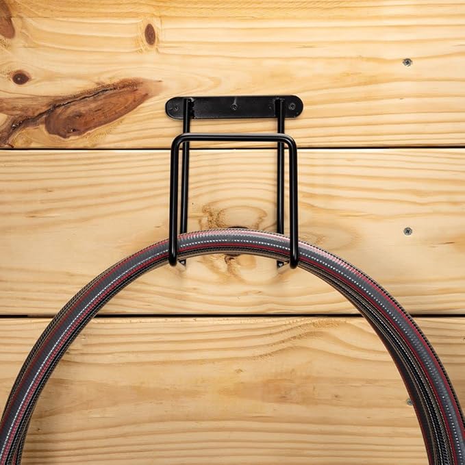 Easy-Up Mounted Hose Holder | Essential for Horse Stable | Keeps Hose Tidy | Avoids Kinks & Tangles | Convenient Mounting | 5-Year Warranty | Color Black