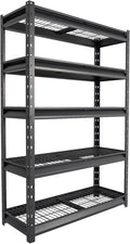 The Atlas 48" W Heavy Duty Garage Shelving Load 10000lbs, 5 Tier Metal Storage Shelves, Adjustable Industrial Rack for Warehouse Basement Shop, 48" W x 18" D x 72" H