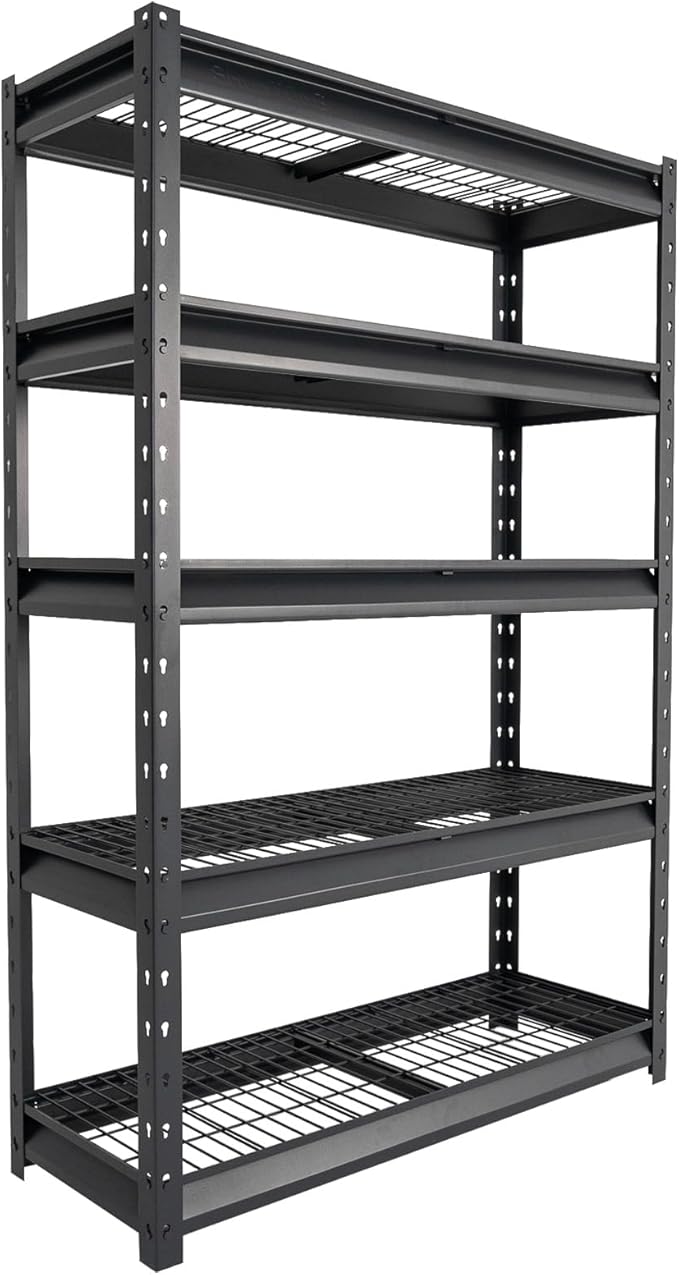 The Atlas 48" W Heavy Duty Garage Shelving Load 10000lbs, 5 Tier Metal Storage Shelves, Adjustable Industrial Rack for Warehouse Basement Shop, 48" W x 18" D x 72" H