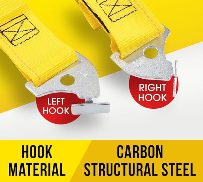 Mytee Products 4 Pack 2"x98.5" Pallet Rack Safety Straps for 8 ft Pallet Bays - 2400 lbs Breaking Strength Rack Safety Straps for Holding Pallets in Place - Warehouse Storage Shelving Accessories