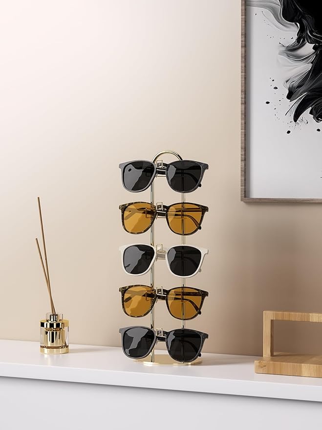5 Tier Sunglass Organizer Holder,Sunglasses Tabletop Display Stand For Nightstand