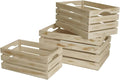 wald imports - Set of 3 White Washed Wooden Crates for Storage - Decorative Wooden Crate Set for Home Decoration & Display - Vintage Storage for Household Goods
