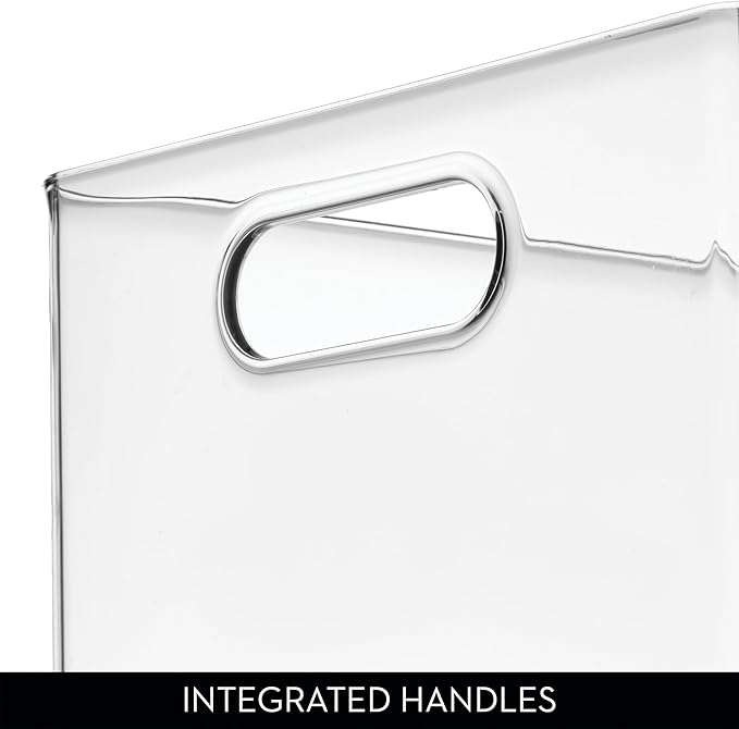 iDesign Stackable Clear Plastic Open Front Storage Bin, Easy Access Organizer for Pantry or Cabinet
