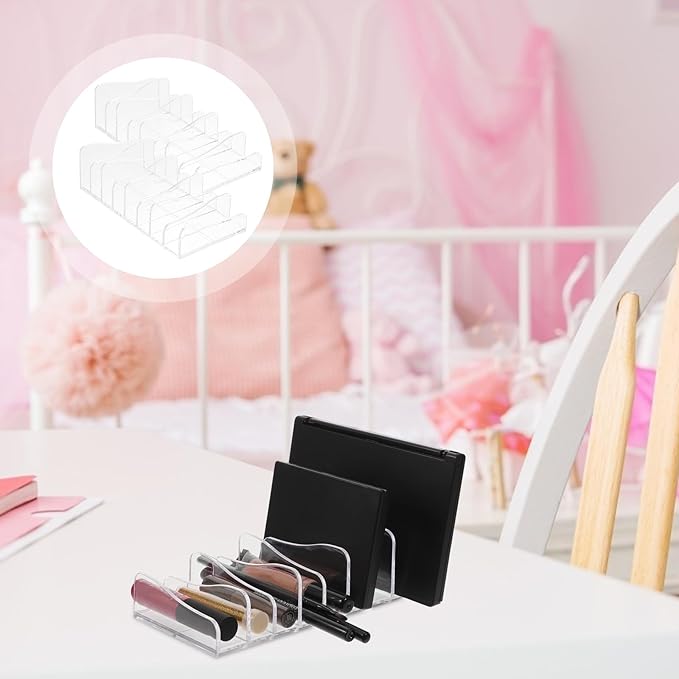 Uonlytech 2pcs Transparent Eyeshadow Palettes Organizer Makeup Holder Cosmetic Storage Stand for Vanity Desktop Scratch-resistant Pallet Display Rack for Easy Access and Neat Arrangement