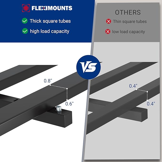 FLEXIMOUNTS 4-Pack 2x6ft Heavy Duty Garage Wall Shelving, 800lbs Capacity, Garage Shelving Wall Mounted with 8 Hooks, Storage for Power Tools, Garden Supplies, Storage Bins, Lite Series