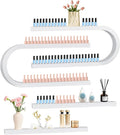 EBANKU 4PC U Shape Nail Polish Racks Heavy Duty Nail Shelfs for Wall Nail Polish Display Rack Cosmetic Display Cases Lipstick Perfume Wall Shelf Nail Polish Organizer for Home Spa Nail Salon (White)