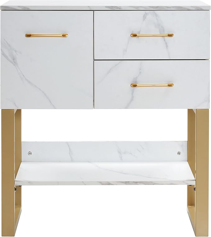 BarberPub Beauty Barber Station, Spa Wall Mount Storage Cabinet, Styling Salon Equipment for Hair Stylist, Bathroom Dresser with Drawers & Shelf 3185 (White)