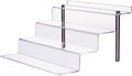 Acrylic Riser Shelf 4 Tier Clear Display Stand for Collectibles Pop Figures, Cupcakes, Perfumes, Display Risers for Decorating & Organizing - 11.8 x 10.8 x 6.5 in (Large, 1 Pack)