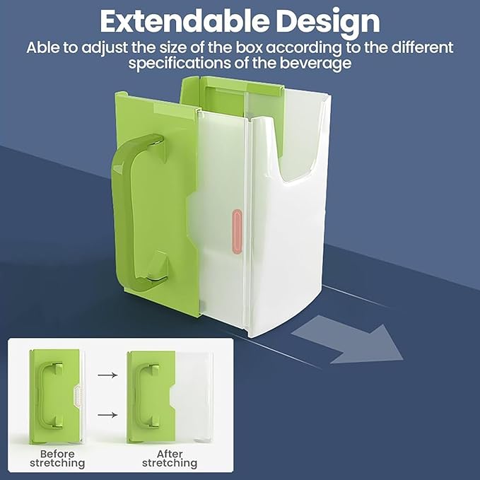 Milk Carton Holder with Handle 8x5cm Reusable Juice Box Holder No Squeeze Adjustable Food Pouch and Milk Box Rack for Kids No Spill