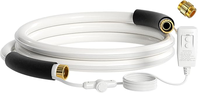 Giraffe Tools 15FT Heated Water Hose for Camper with GFCI, 5/8-Inches Lead and BPA Free Heated Garden Hose Withstand Down to -20℉